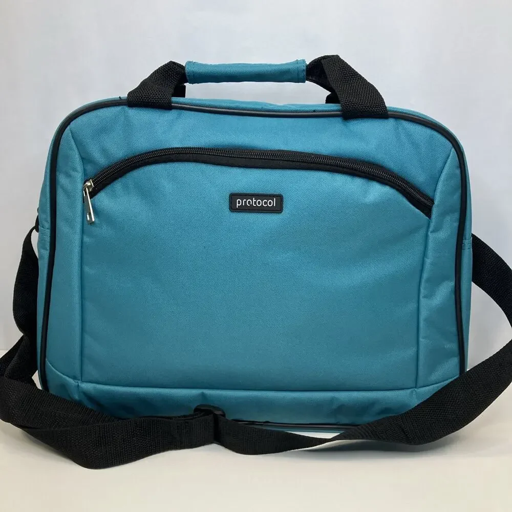 Protocol Travel Carry On Luggage Bag Tote Teal Blue Green 16x12x5